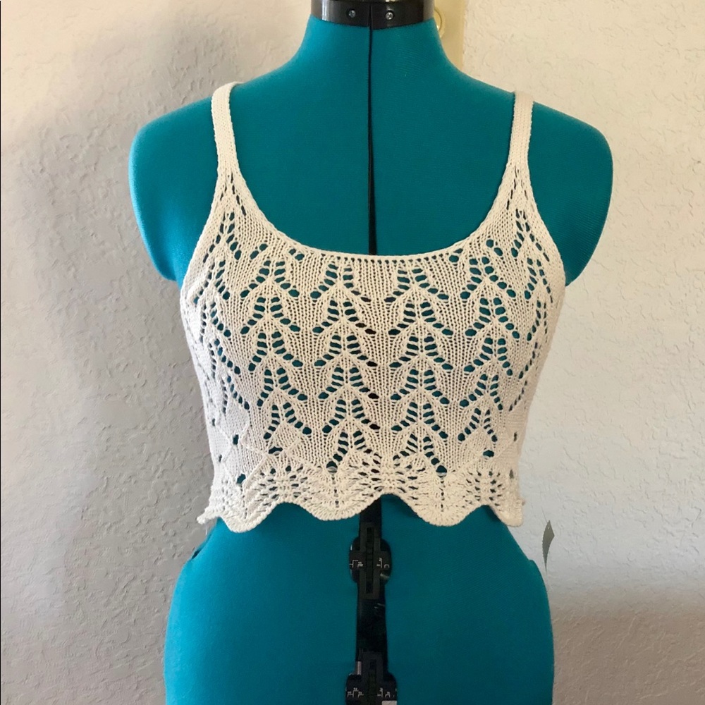 Crochet crop tank top